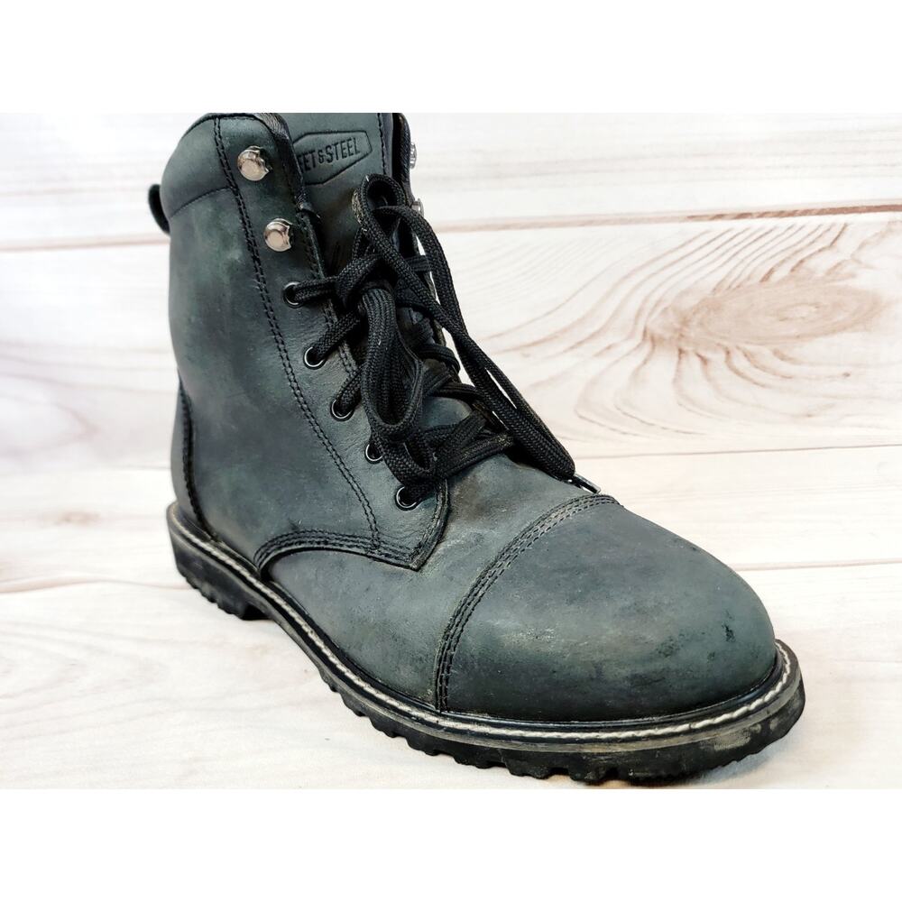Street & Steel 126365 Riding Reinforced Toe Black Leather Boots - Men’s Size 11 - Picture 14 of 16